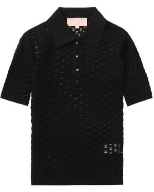 BAPY BY *A BATHING APE® Lochstrick-Oberteil mit Polokragen - Schwarz