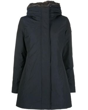 Woolrich Logo-Patch Zip-Up Hoodie - Blue
