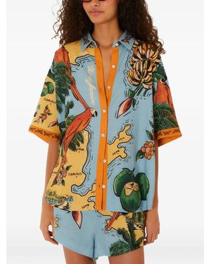 FARM Rio Beaches Path Buttoned Shirt - White
