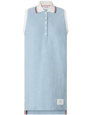 Thom Browne Vestido Corto Estilo Polo Sin Mangas - Azul