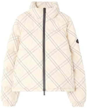 Burberry Check Ambleside Puffer Jacket - Natural