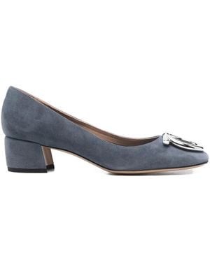 Ferragamo Pumps Con Tacco Largo 40Mm - Blu