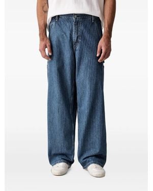 Levi's Pinstripe-Pattern Wide-Leg Jeans - Blue