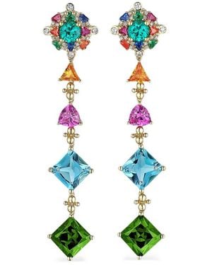 Anabela Chan 18Kt Vermeil Tropical Paradise Multi-Stone And Diamond Clip-On Earrings - White