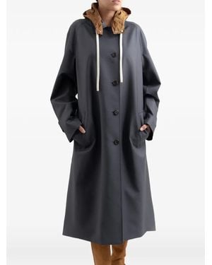 Miu Miu Hooded Oversized Coat - Black
