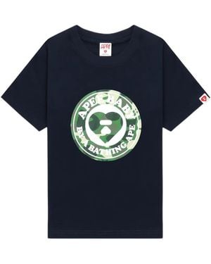 A Bathing Ape Logo Graphic T-Shirt - Blue