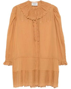 Isabel Marant Lenora Broderie-Anglaise Ruffled Mini Dress - Orange