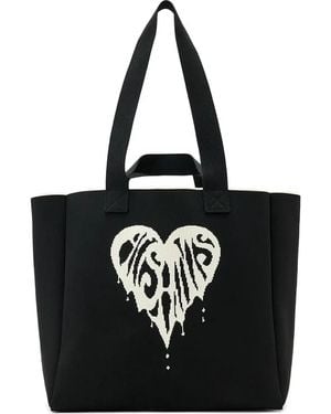 AllSaints Großer Izzy Tote Bag mit Herz-Print - Schwarz
