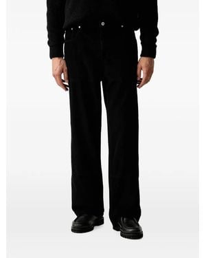 KARL LAGERFELD Corduroy-Texture Carpenter Trousers - Black