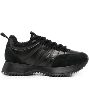 SERGIO MORETTI FIRENZE Shearling-Lined Paneled Sneakers - Black