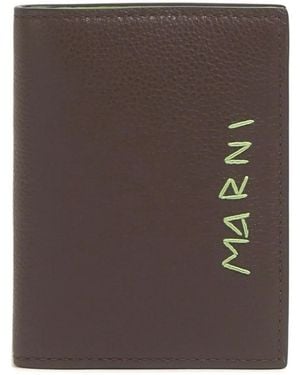 Marni Portemonnaie mit Logo-Schild - Braun