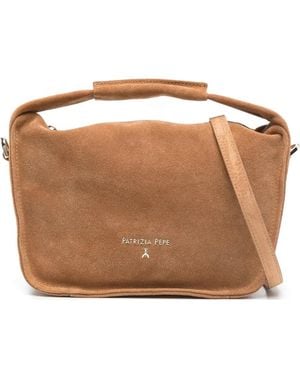 Patrizia Pepe Petit Sac Cabas À Logo Embossé - Brown