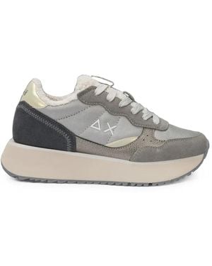 Sun 68 Big Ally Teddy Platform Paneled Sneakers - White