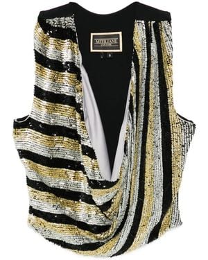 MITILIANE COUTURE Gestreiftes Oberteil Mit Pailletten - Schwarz