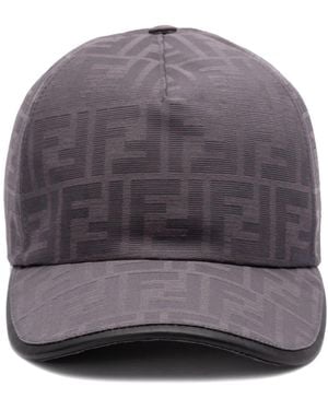 Fendi Cappello Da Baseball Ff Jacquard - Grigio