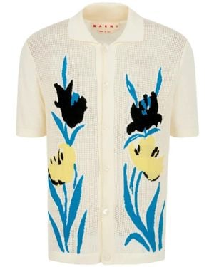 Marni Cotton Floral Cardigan - White