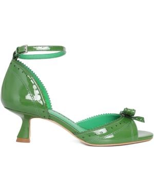 Sarah Chofakian Macaron Sandalen mit Wellensaum 55mm - Grün