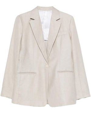 PT Torino Lidia Single-Breasted Notched-Lapels Blazer - White