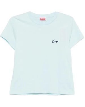 KENZO Logo-Embroidered T-Shirt - Blue