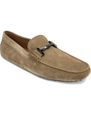 Tod's Hardware-Detail Suede Loafers - Brown