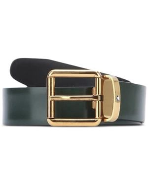 Montblanc Buckled Leather Belt - Black