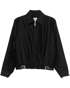Loewe Wool And Silk Belted Jacket - Black