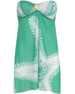 Amir Slama Starfish-Print Mini Dress - Green