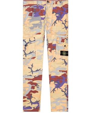 Stone Island Cargohose mit Camouflage-Print - Orange