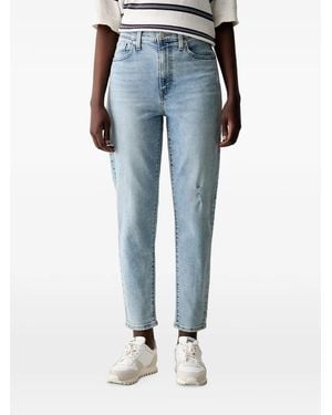 Levi's Vaqueros Con Efecto Envejecido De Talle Alto - Azul