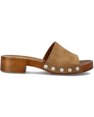 COPENHAGEN Suede Mules - Brown