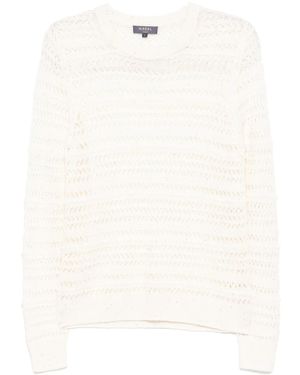 N.Peal Cashmere オープンステッチ セーター - ホワイト
