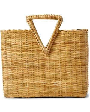 Veronica Beard Gewebter Vesper Korb-Tote Bag - Mettallic