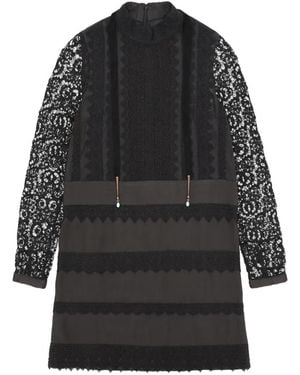 Fortela Gervaise Crochet Mini Dress - Black