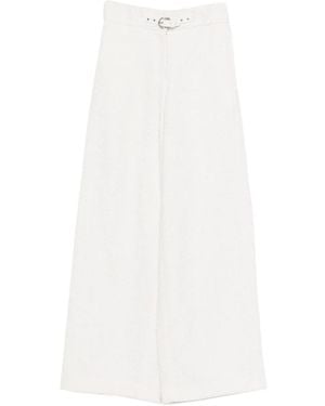 Maje ベルテッド フレアパンツ - ホワイト