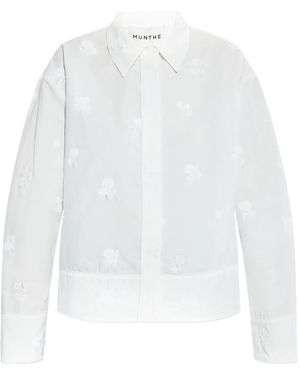 Munthe Kaseia Embroidered Button-Up Shirt - White