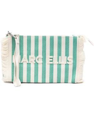 Marc Ellis Striped Fringed Clutch Bag - Green