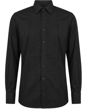 Tom Ford Pleated-Bib Shirt - Black