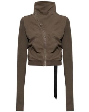 Rick Owens Asymmetric-Zip Sweatshirt - Brown