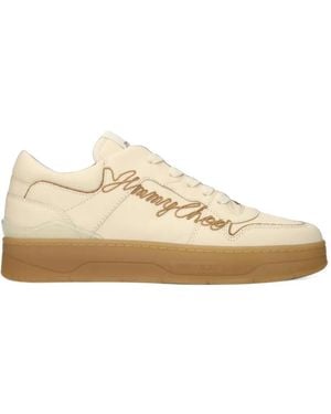Jimmy Choo Florent Logo-Embroidered Trainers - Natural