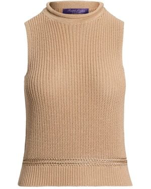 Ralph Lauren Ribbed Sleeveless Top - Natural