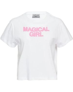 Ashley Williams T-Shirt Crop À Slogan Imprimé - White