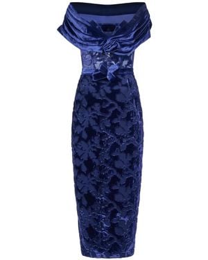 ARAFTU Floral Off-Shoulder Dress - Blue