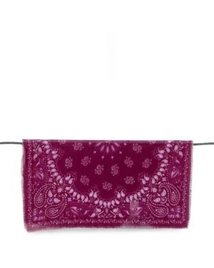 SGOMBERO CANTINE Paisley-Print Frayed Scarf - Purple