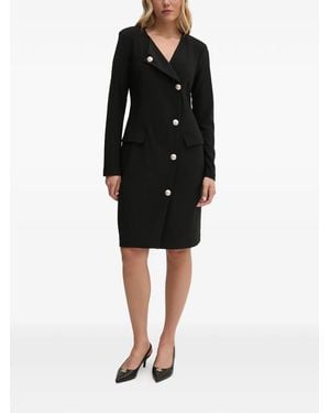 Joseph Ribkoff V-Neck Buttoned Midi Dress - Black