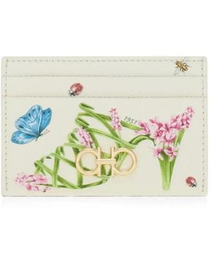 Ferragamo Gancini Eden Card Holder - Natural