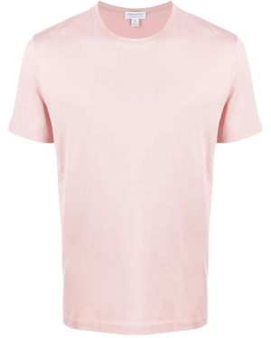 Sunspel Round Neck T-Shirt - Pink