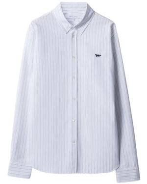 Maison Kitsuné Camisa Profile Fox A Rayas - Blanco