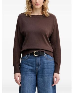 Benetton Ribbed-Trim Jumper - Brown