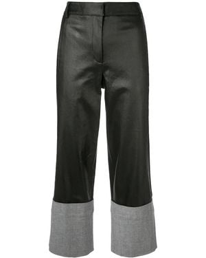 Tibi Denim Cuffed Straight Pants - Gray