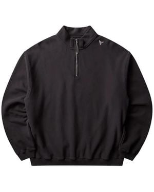 ROA Logo-Embroidered Half-Zip Sweatshirt - Black